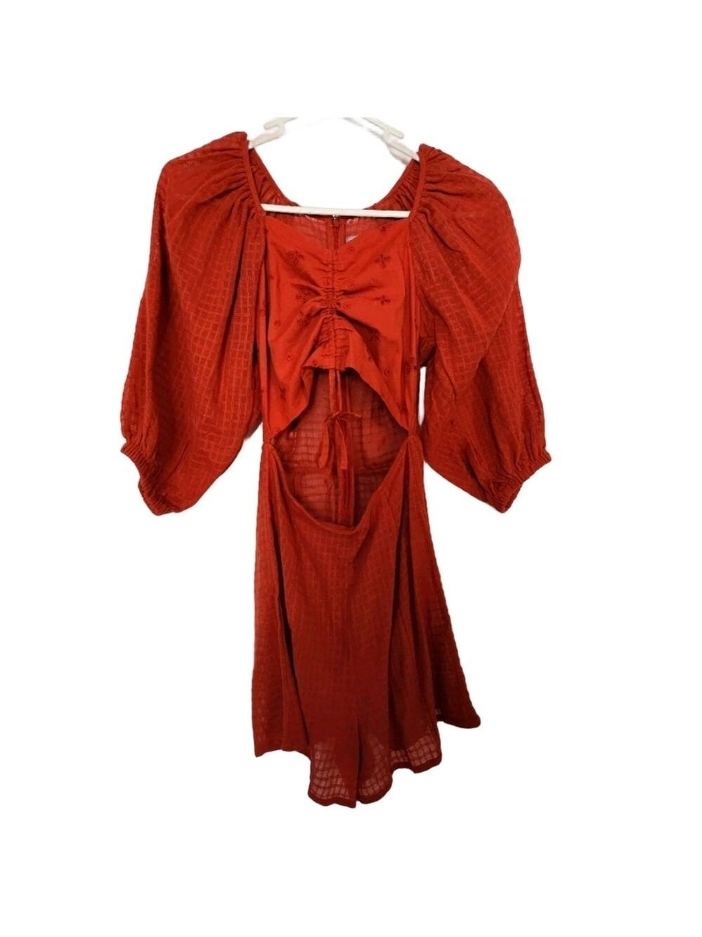 Asos Ruched Playsuit Burnt Orange